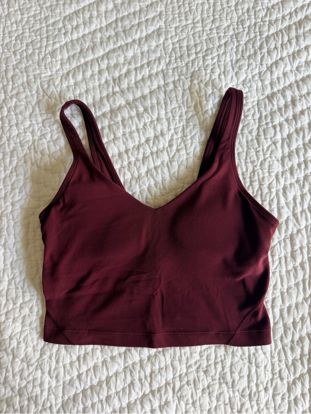lululemon athletica Maroon V-Neck Cropped Bralette